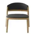 fauteuil restaurant pieds bois lounge tissu gris bulla