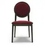 chaise-restaurant-velours-rouge-medaillon-Meddy