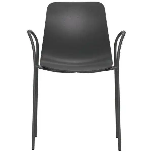 Fauteuil-terrasse-bar-restaurant--noir-empilable-accoudoirs-Umik