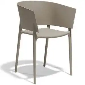 Fauteuil-chr-empilable-terrasse-taupe-Arica mobilier professionnel design